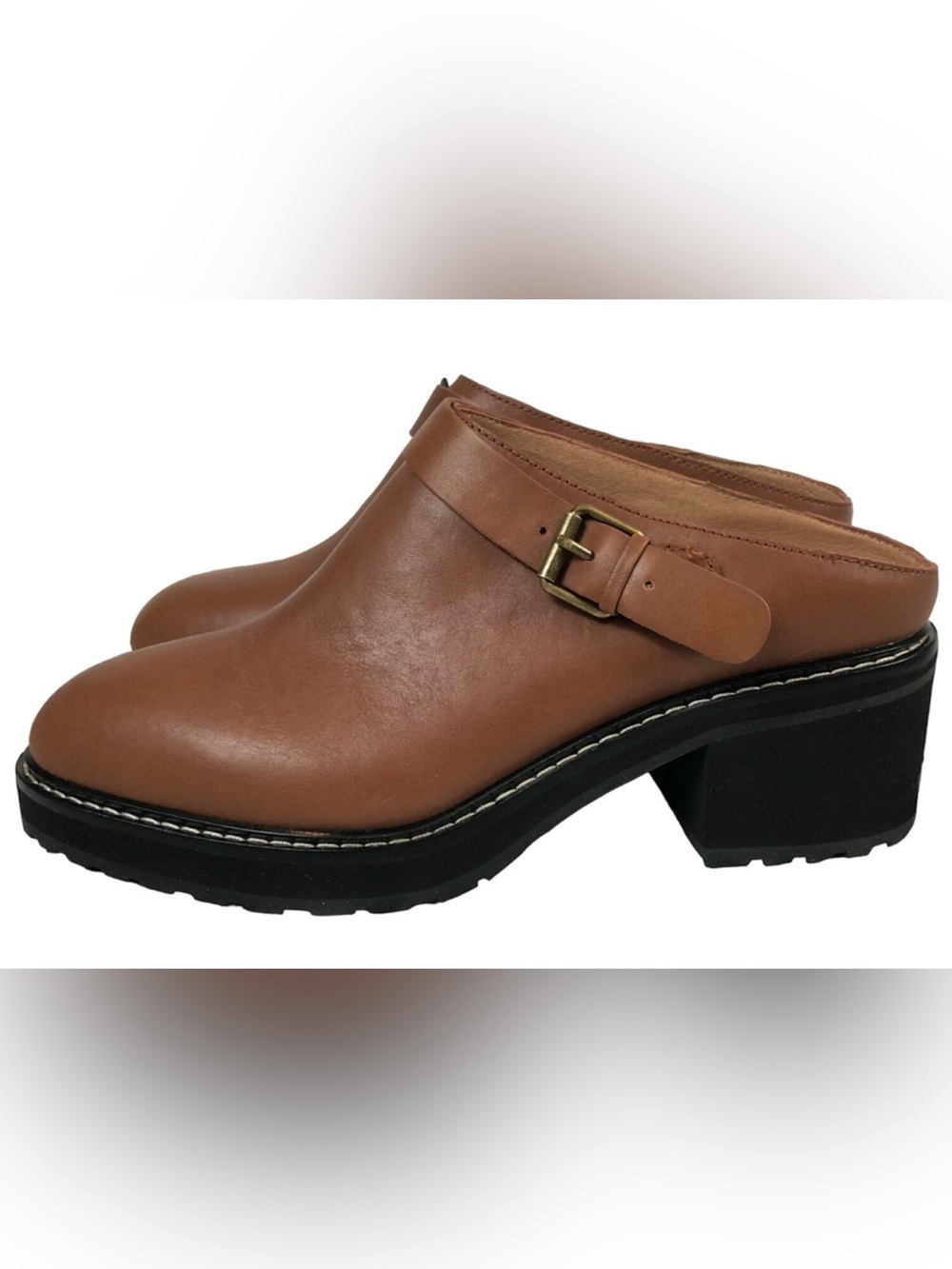 NEW MADEWELL BROWN THE WILLA CONVERTIBLE STRAP LEATHER MULE SHOES SIZE 8.5 NH225